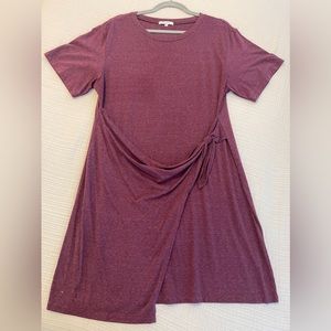 Maroon Z Supply Triblend Tshirt Dress with Tie Waist, Size XL